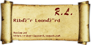 Ribár Leonárd névjegykártya